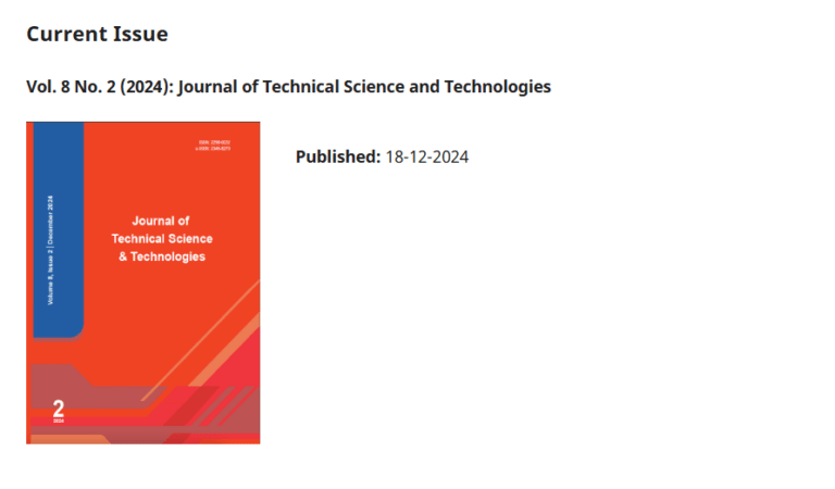 School of Computer Science and Architecture published December 2024 issue of Journal of Technical Science and Technologies