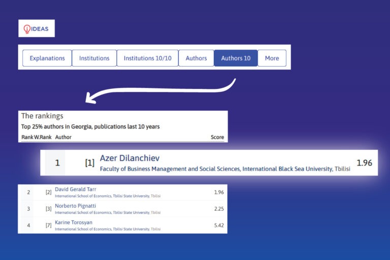 IBSU Assoc. Professor Azer Dilanchiev is recognized as Top Economist in Georgia
