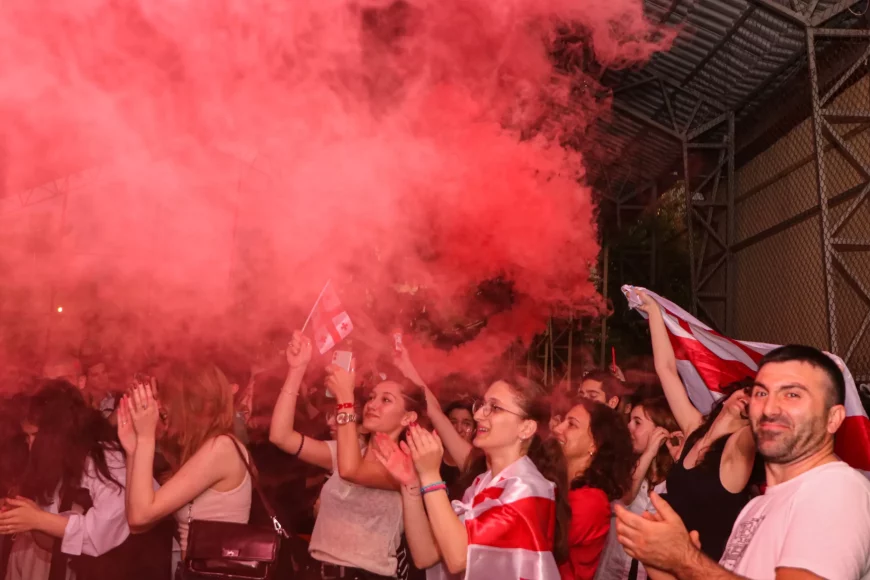 Students watched Georgian national team’s historic match at IBSU