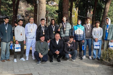 IBSU Rector awarded intra-university tournament winners in 3×3 basketball