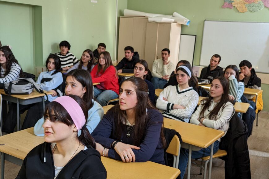 IBSU marketers visit Akhaltsikhe schools
