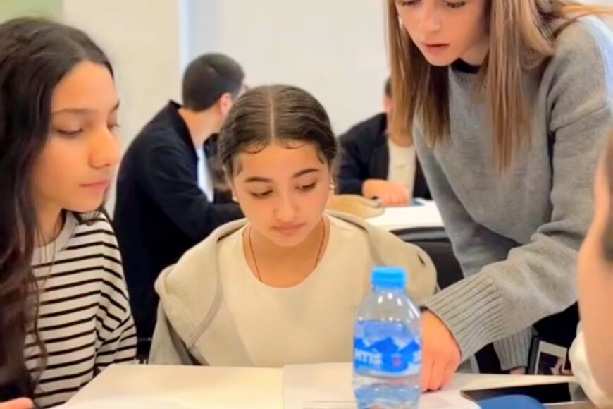 Training conducted by IBSU representatives for the students of Rustavi Public School No. 17