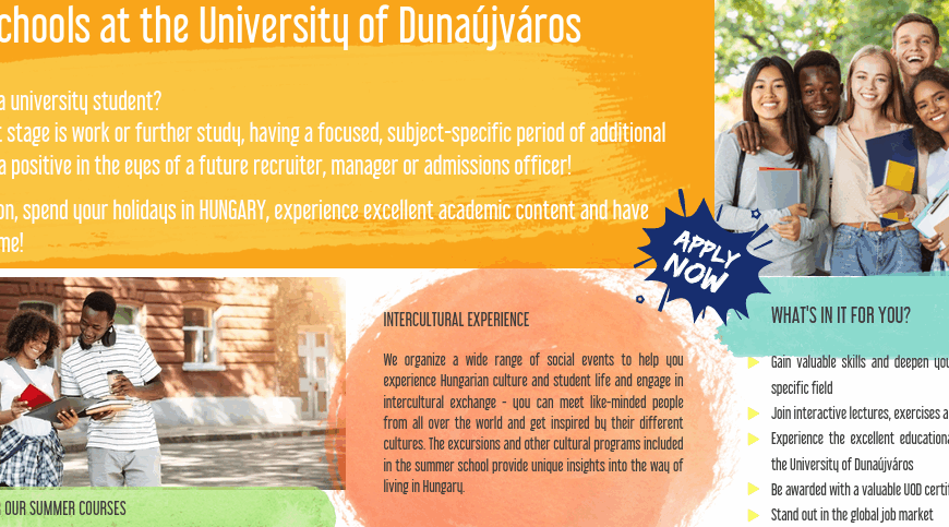 Summer University Program at the University of Dunaújváros, Hungary