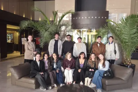 An outdoor lecture was held at Wyndham Grand Tbilisi for students of the IBSU Business School’s Tourism Bachelor’s Program