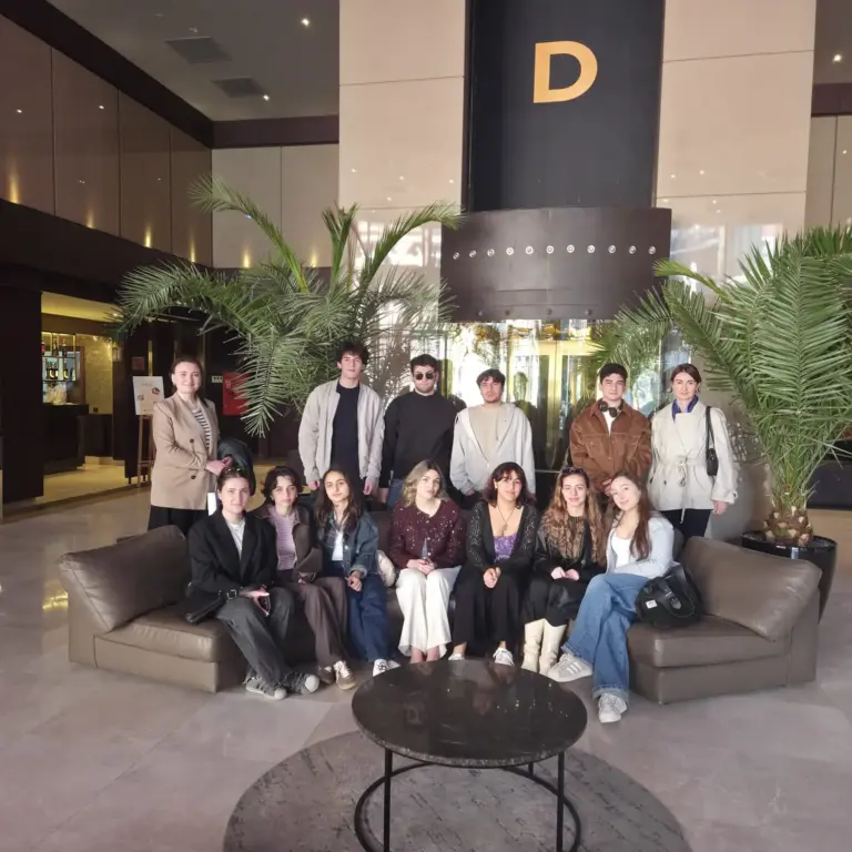 An outdoor lecture was held at Wyndham Grand Tbilisi for students of the IBSU Business School’s Tourism Bachelor’s Program